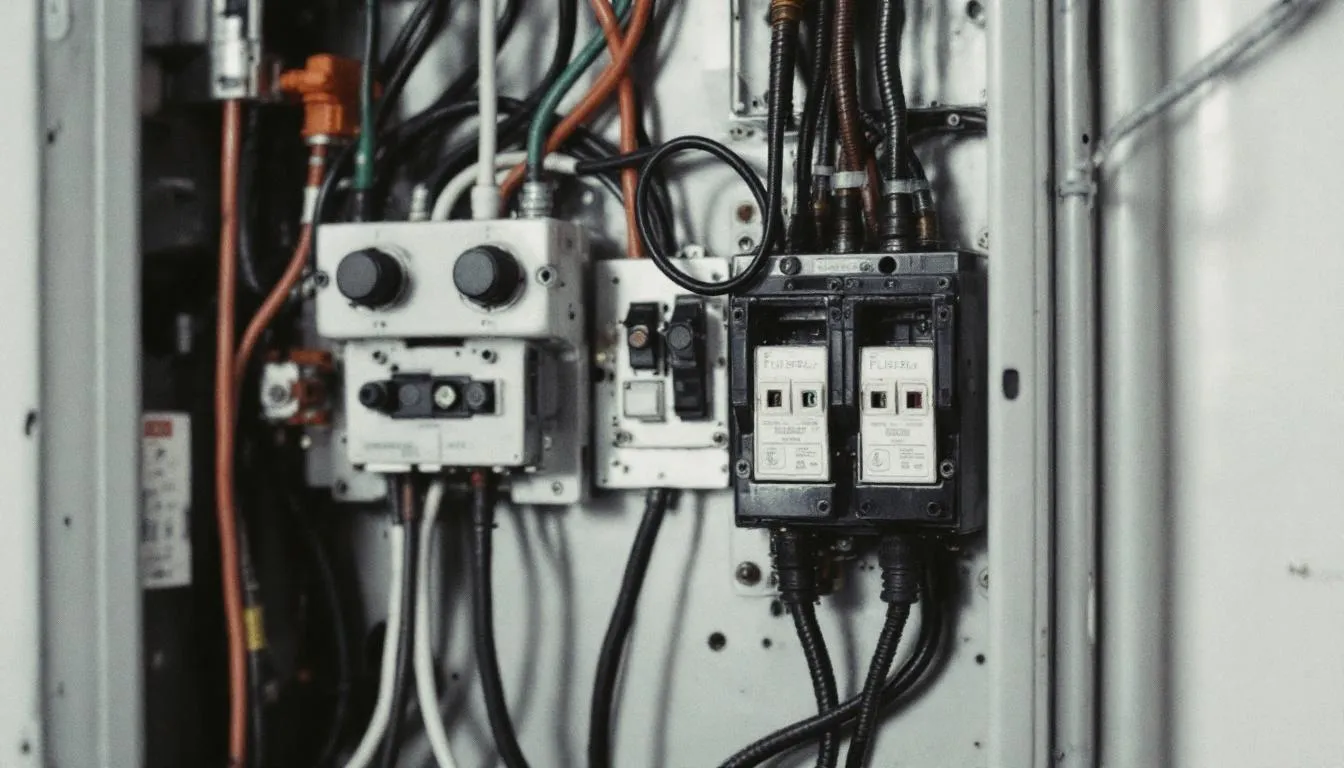 An overview of an electrical panel showcasing its components.