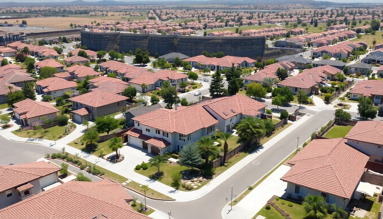 Aerial view of a Southern California HOA residential community